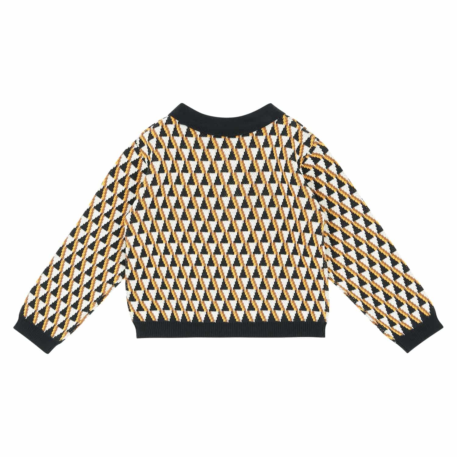 Triangle Pattern Collared Knit Shirt-Knit Sweater - Kids-ToTo Heros-ToTo Heros l Premium Children&#x27;s Clothing