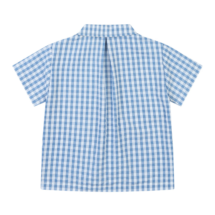 Troy Checkered Summer Vacation Short Sleeve Collared Shirt-Button Down Shirt - Kids-ToTo Heros-