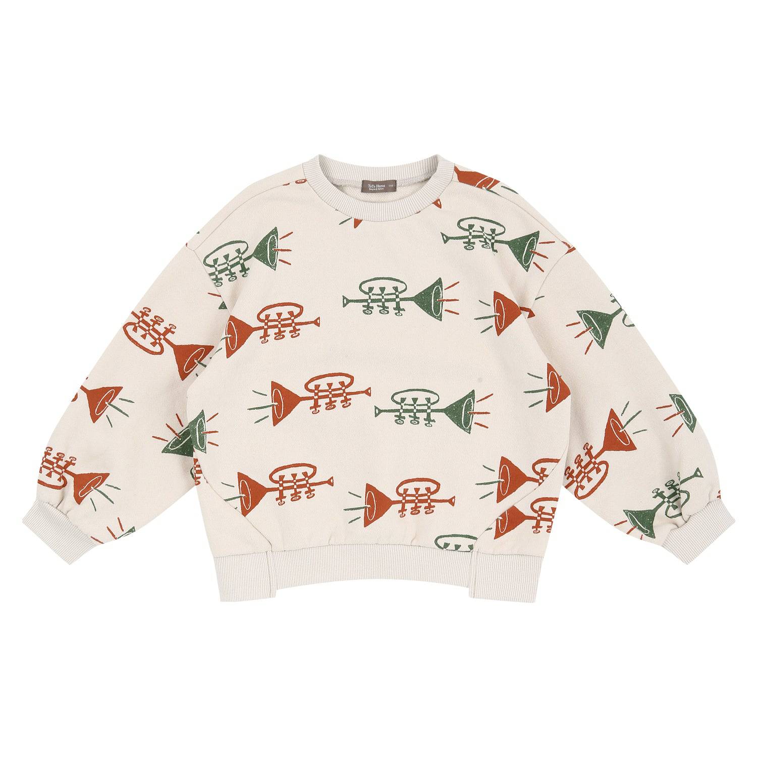 Trumpet Print Fleeced Pullover Sweatshirt-Sweatshirt - Kids-ToTo Heros-ToTo Heros l Premium Children&#x27;s Clothing