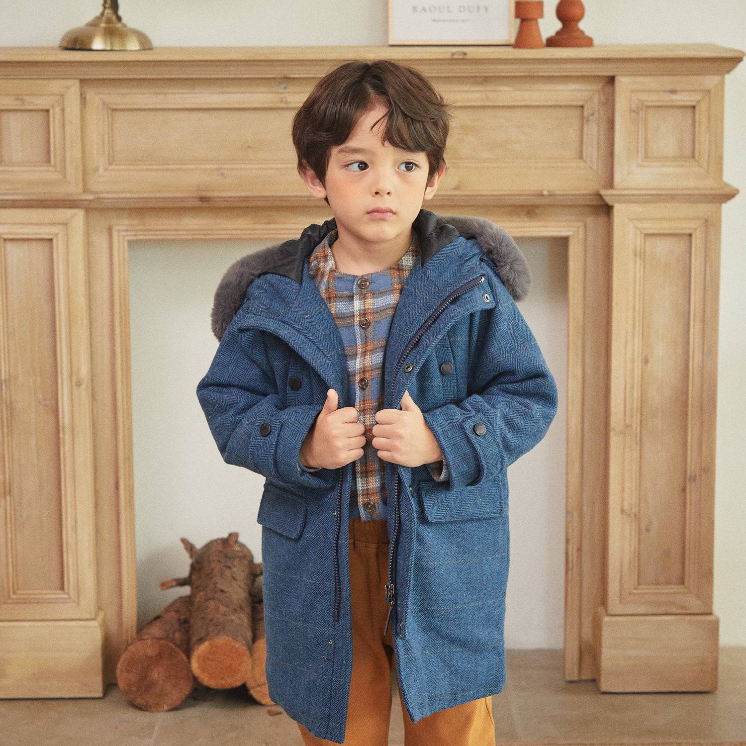 Tyler Wool Blend Padded Coat-Puffer Jacket - Kids-ToTo Heros-ToTo Heros l Premium Children's Clothing