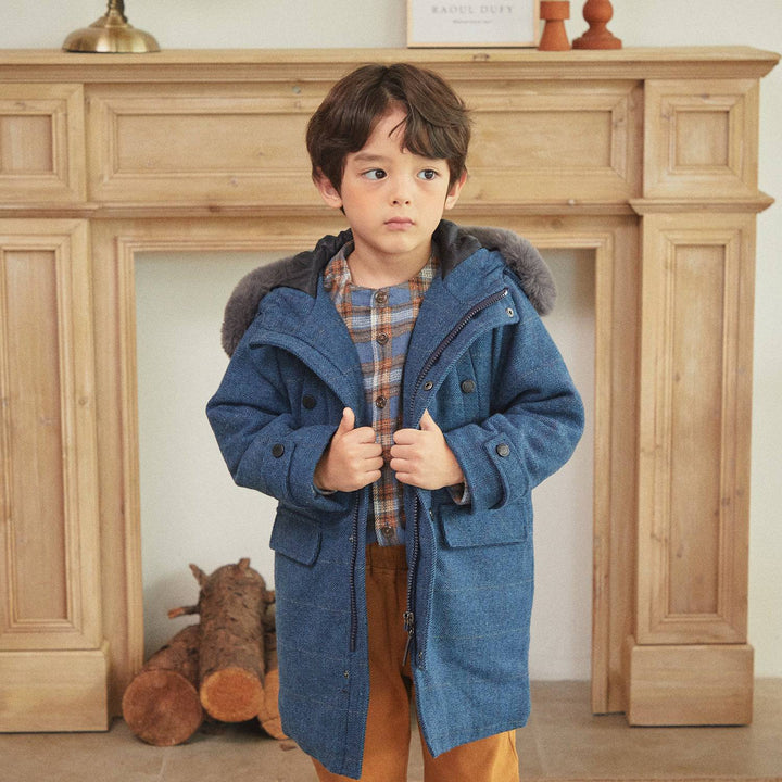 Tyler Wool Blend Padded Coat-Puffer Jacket - Kids-ToTo Heros-ToTo Heros l Premium Children's Clothing