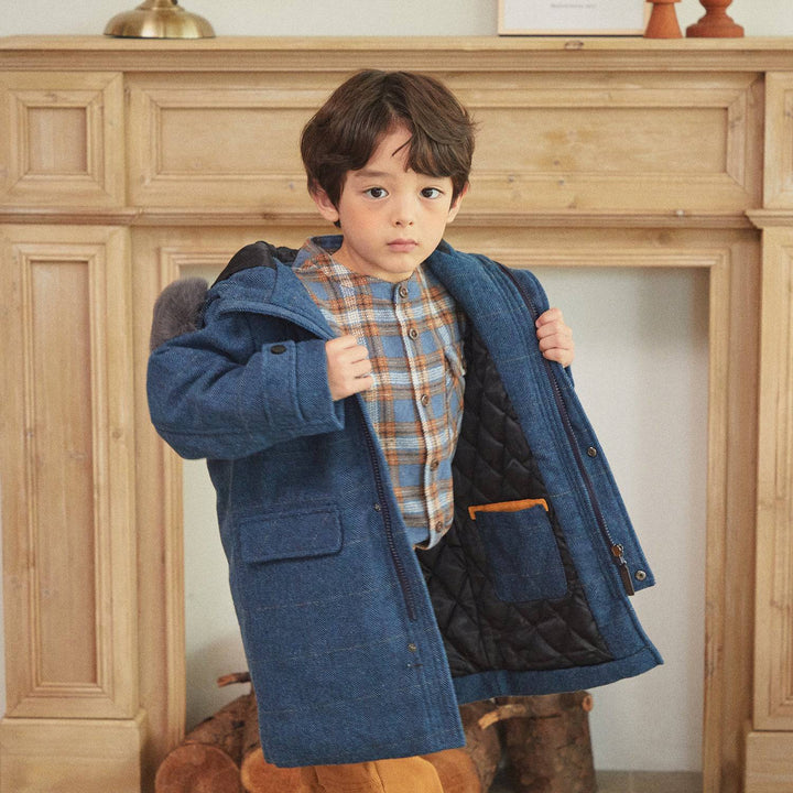 Tyler Wool Blend Padded Coat-Puffer Jacket - Kids-ToTo Heros-ToTo Heros l Premium Children's Clothing