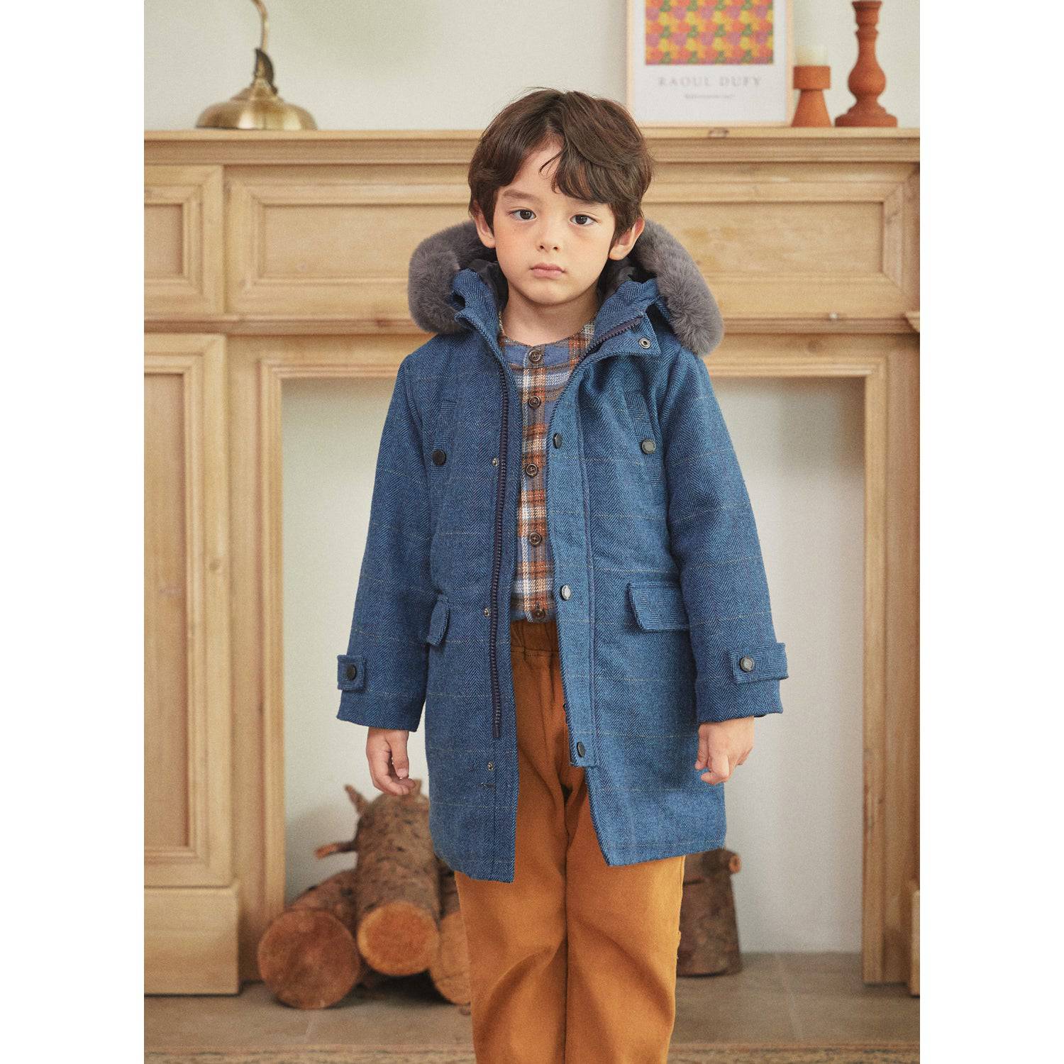 Tyler Wool Blend Padded Coat-Puffer Jacket - Kids-ToTo Heros-ToTo Heros l Premium Children's Clothing