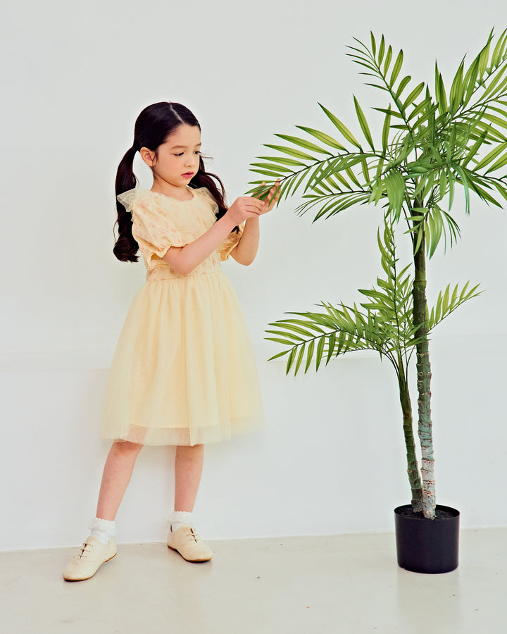 Vanessa Balloon Sleeve Tulle Dress-Dress - Kids-ToTo Heros-ToTo Heros l Premium Children&#x27;s Clothing
