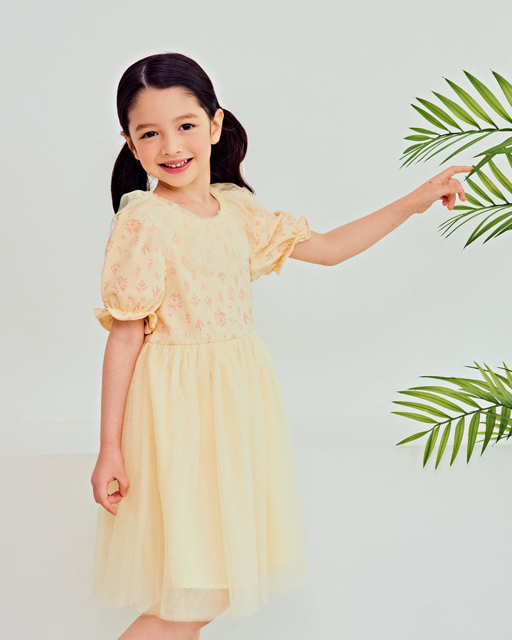Vanessa Balloon Sleeve Tulle Dress-Dress - Kids-ToTo Heros-ToTo Heros l Premium Children&#x27;s Clothing
