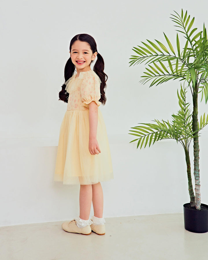 Vanessa Balloon Sleeve Tulle Dress-Dress - Kids-ToTo Heros-ToTo Heros l Premium Children&#x27;s Clothing