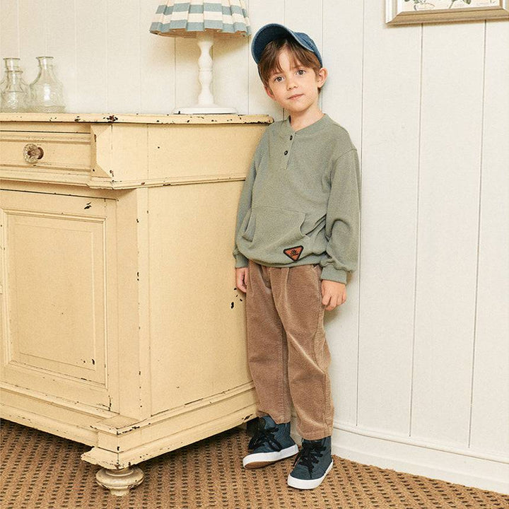 Wade Henley Front Pocket Sweatshirt-T-Shirt - Kids-ToTo Heros-ToTo Heros l Premium Children&#x27;s Clothing