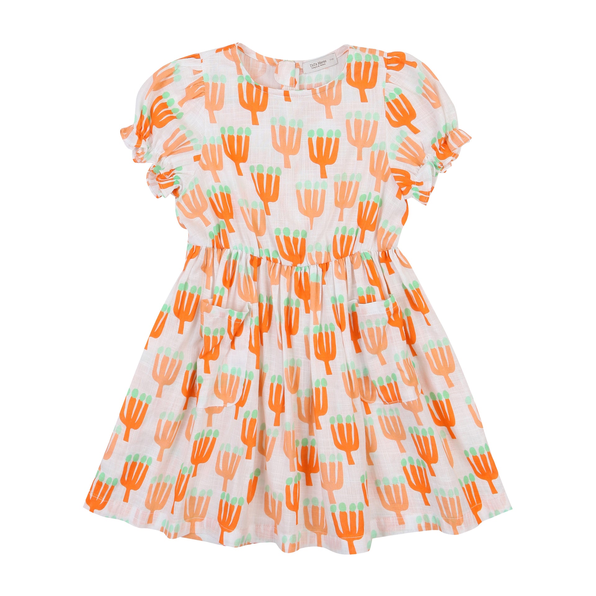 Willow Graphic Print Balloon-Sleeve Pocket Summer Dress-Dress - Kids-ToTo Heros-