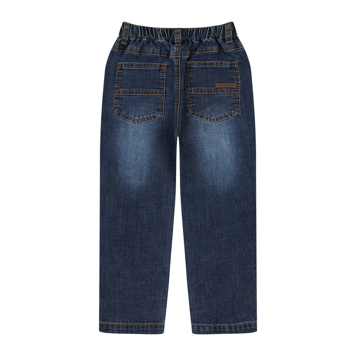 Dark Blue Washed Straight Denim Pants - ToTo Heros l Premium Children's Clothing