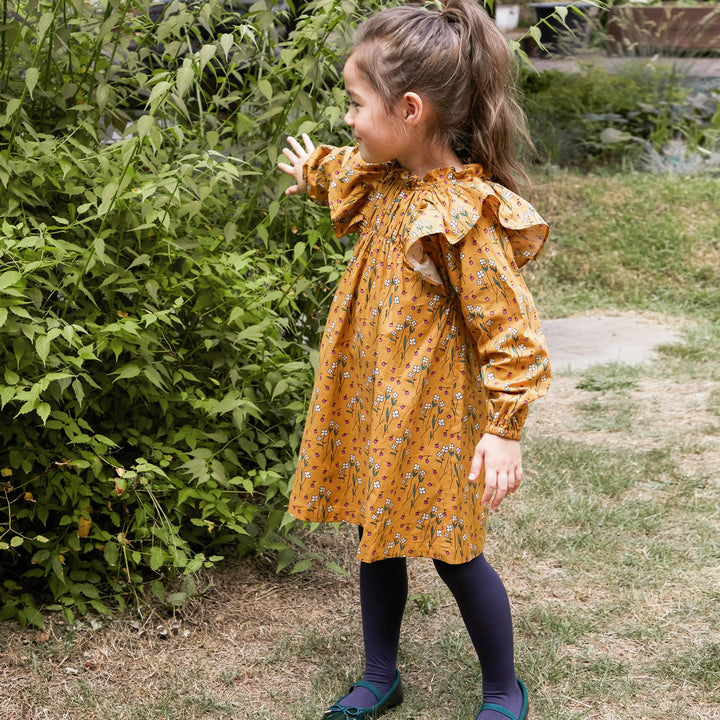 Mustard Frill Dress - ToTo Heros l Premium Children's Clothing