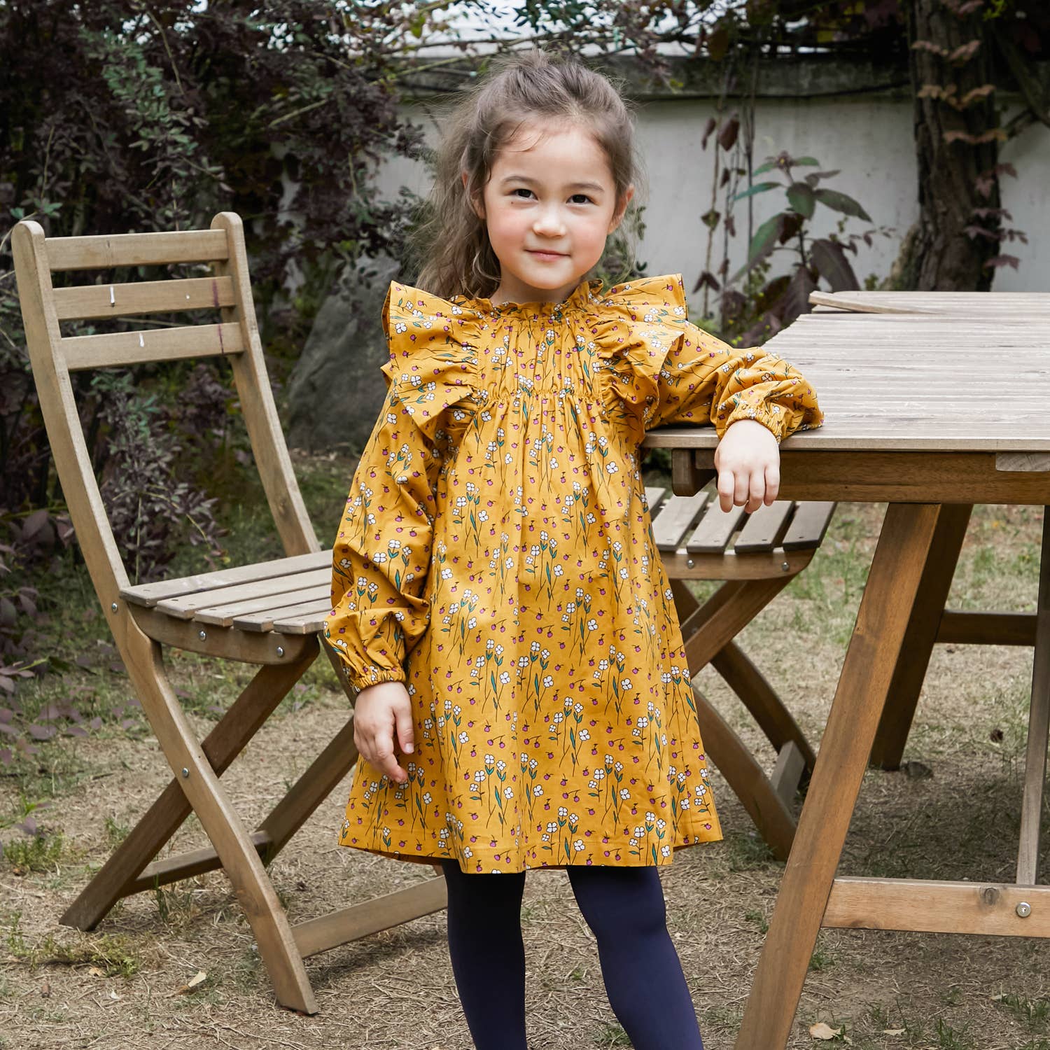 Mustard Frill Dress - ToTo Heros l Premium Children's Clothing