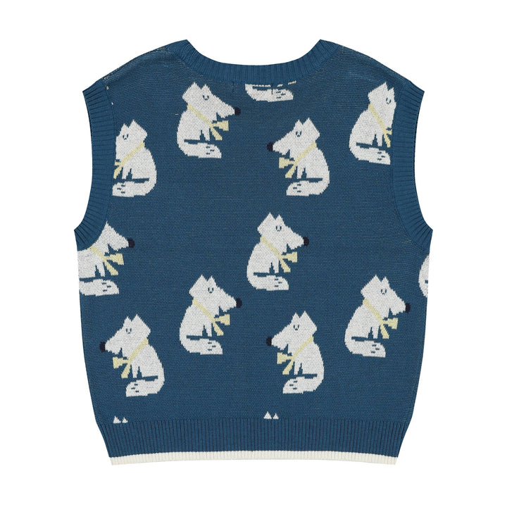 Fox Pattern Round Neck Knit Vest - ToTo Heros l Premium Children's Clothing