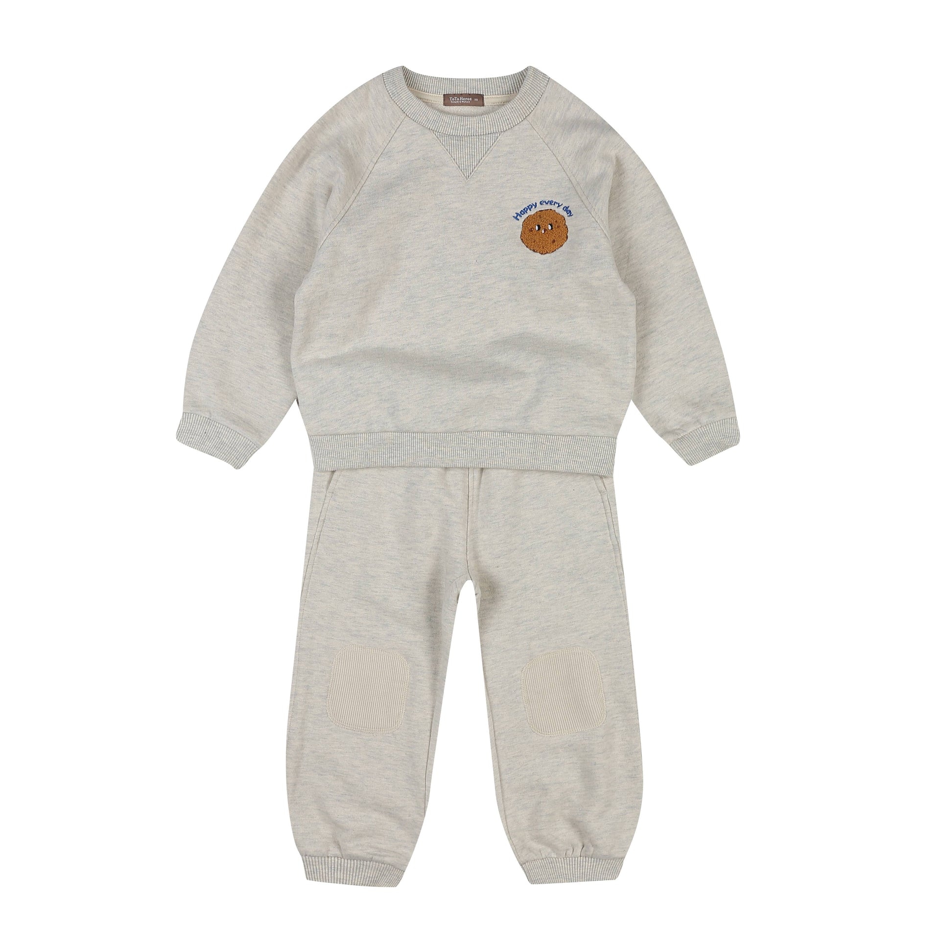 Miles Chenille Patched Elbow & Knee Fleeced Sweatsuit Set - ToTo Heros l Premium Children's Clothing