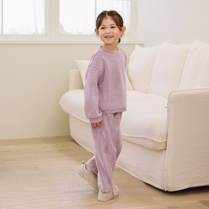 Monet Velvet Corduroy Sweatshirt & Sweatpants Set - ToTo Heros l Premium Children's Clothing