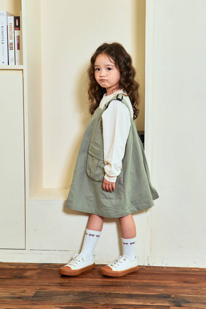 Adjustable Strap Overall Dress with Utility Pockets - ToTo Heros l Premium Children's Clothing