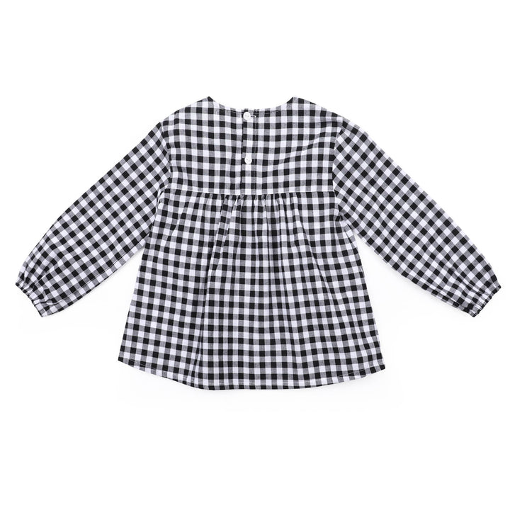 Gingham Lulu Blouse with Lace Accent - ToTo Heros l Premium Children's Clothing