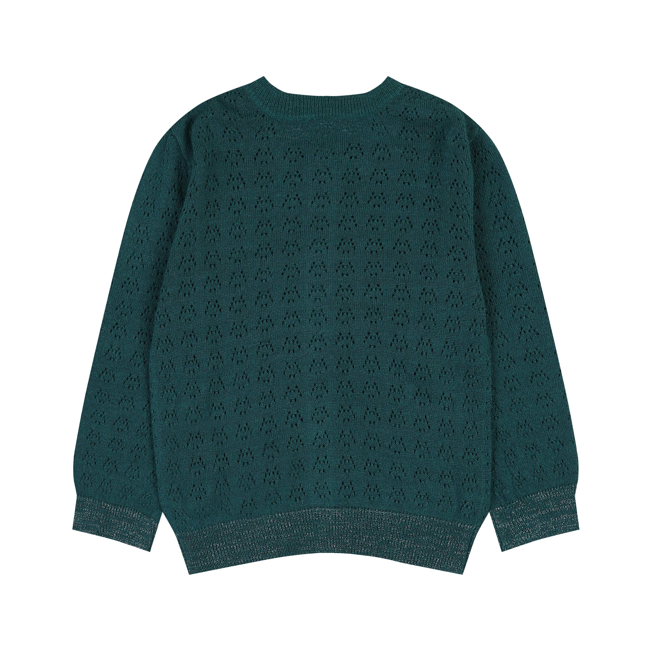 Green Hollow Out Knit Cardigan - ToTo Heros l Premium Children's Clothing