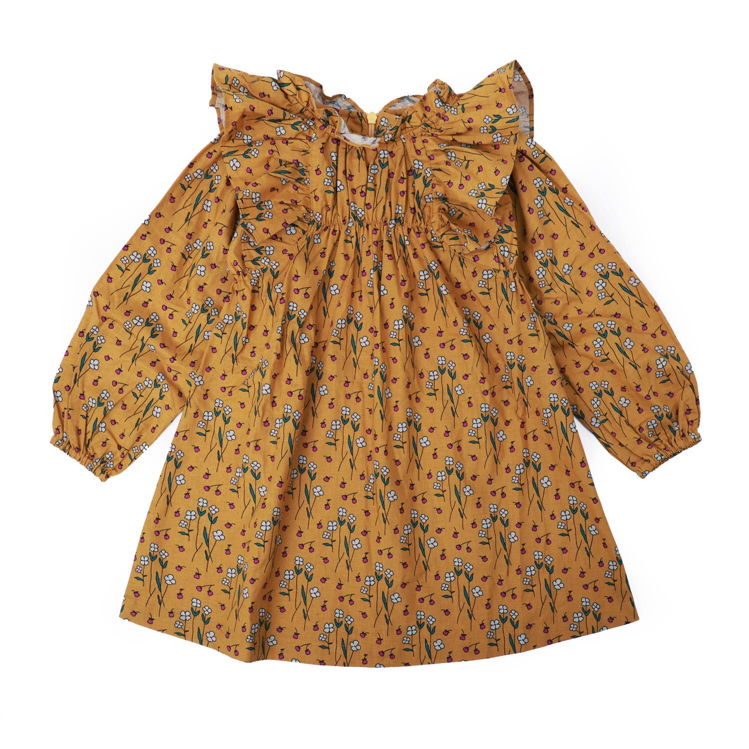 Mustard Frill Dress - ToTo Heros l Premium Children's Clothing