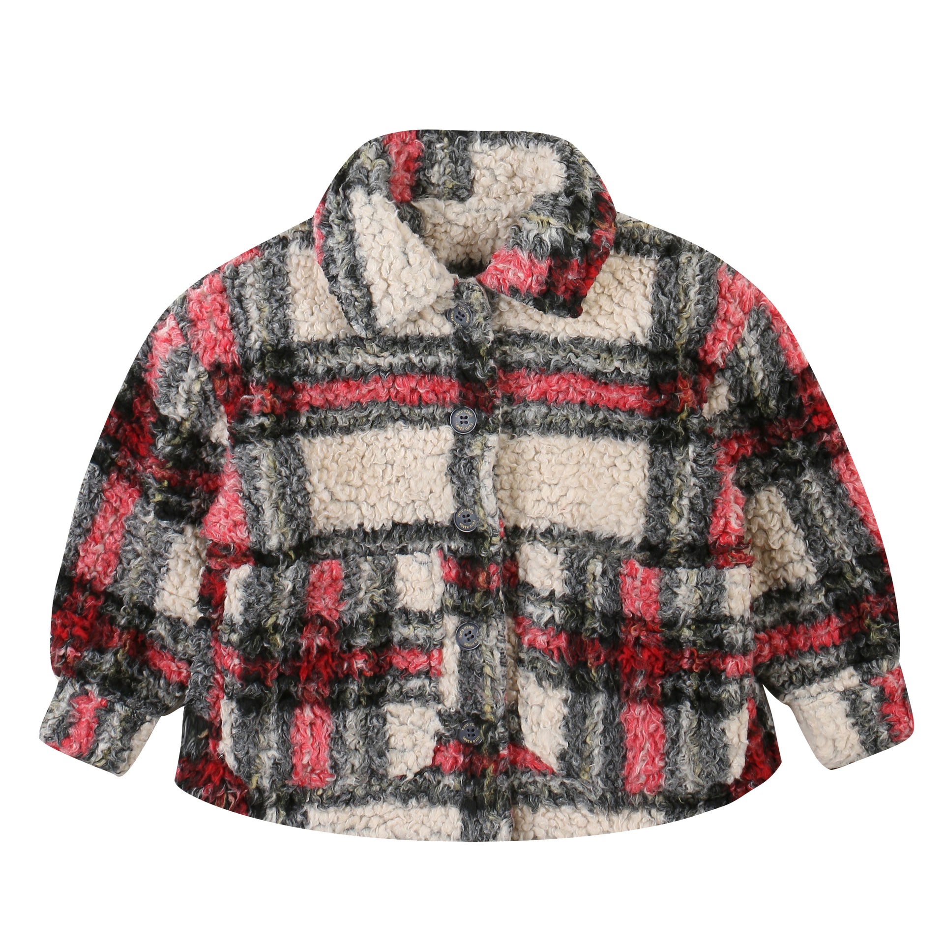 Chris Plaid Shaggy Faux Fur Jacket
