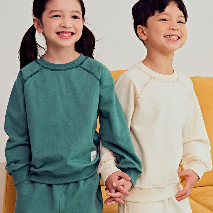 Contrast Stitch Lightweight Sweatshirt & Sweatpants Set-Top & Pant Set - Kids-ToTo Heros-ToTo Heros Premium Children's Clothing