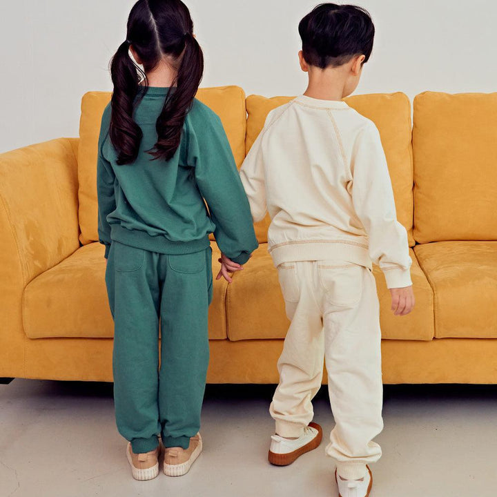 Contrast Stitch Lightweight Sweatshirt & Sweatpants Set-Top & Pant Set - Kids-ToTo Heros-ToTo Heros Premium Children's Clothing