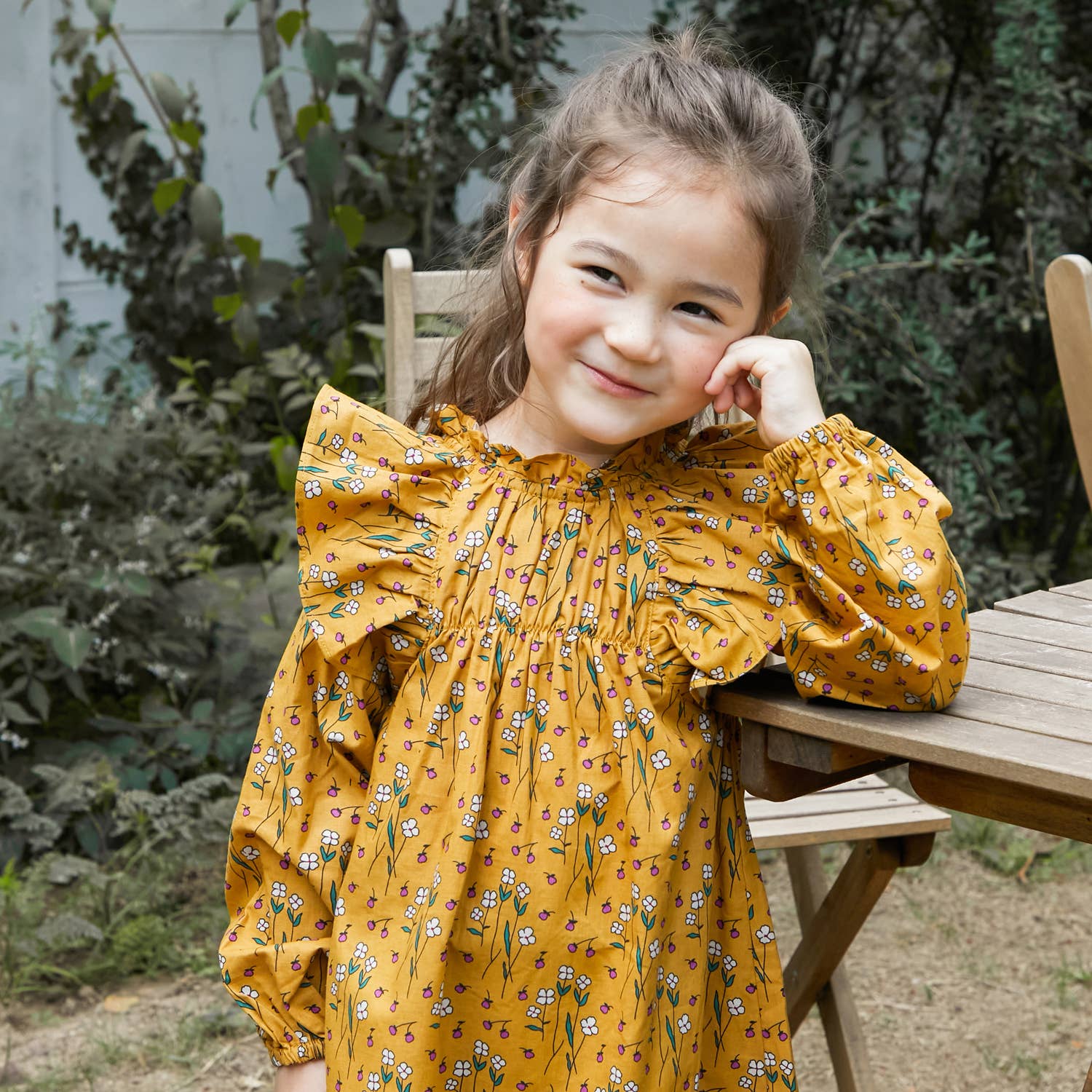 Mustard Frill Dress - ToTo Heros l Premium Children's Clothing