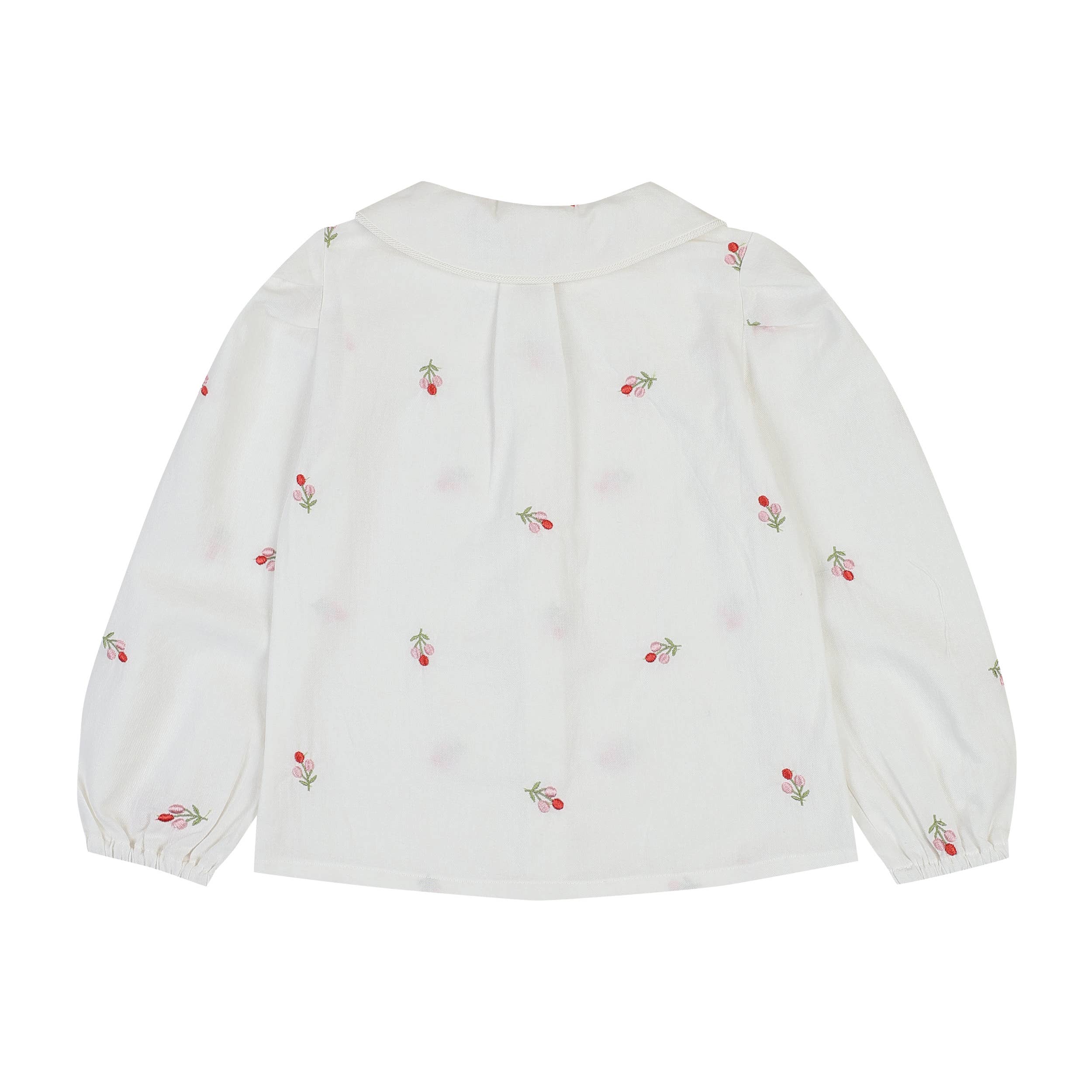 Wide Collared Balloon Sleeve Embroidery Blouse - ToTo Heros l Premium Children's Clothing