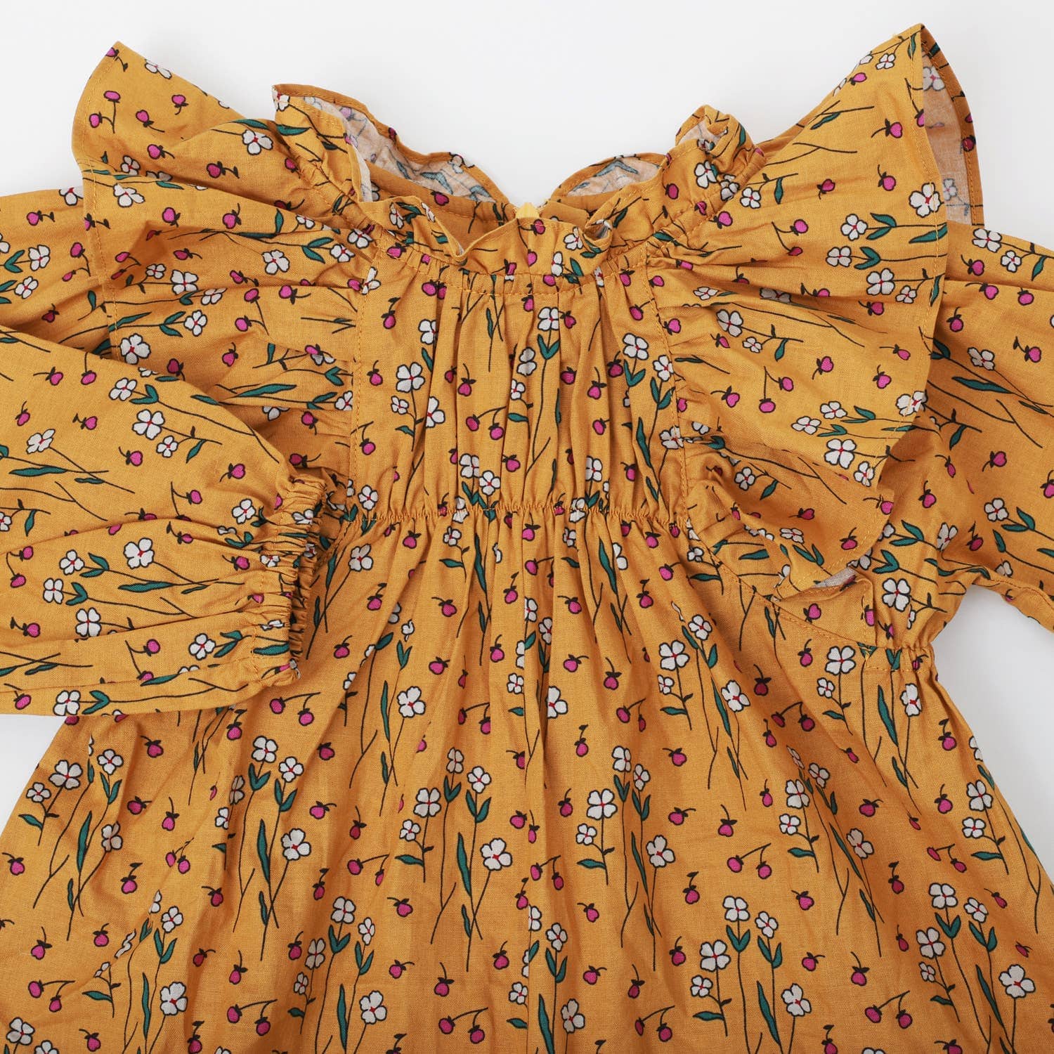 Mustard Frill Dress - ToTo Heros l Premium Children's Clothing