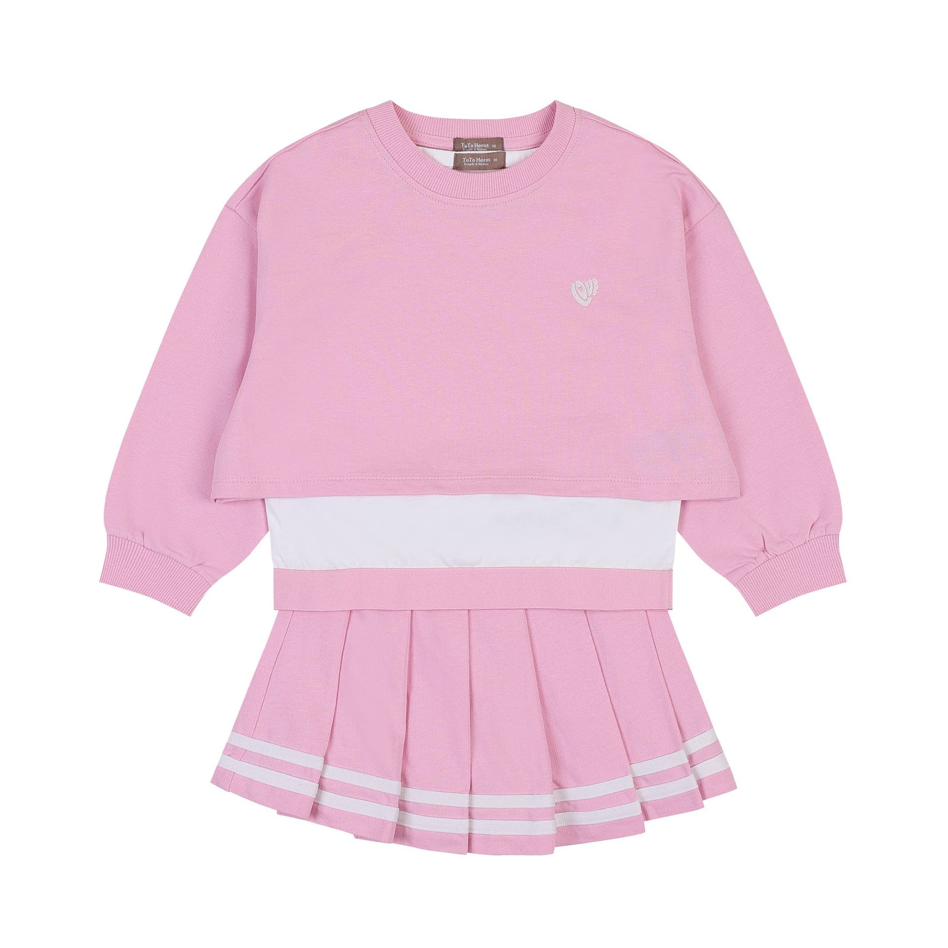 Layered Tops and Pleated Skort 3-Piece Set - ToTo Heros l Premium Children's Clothing