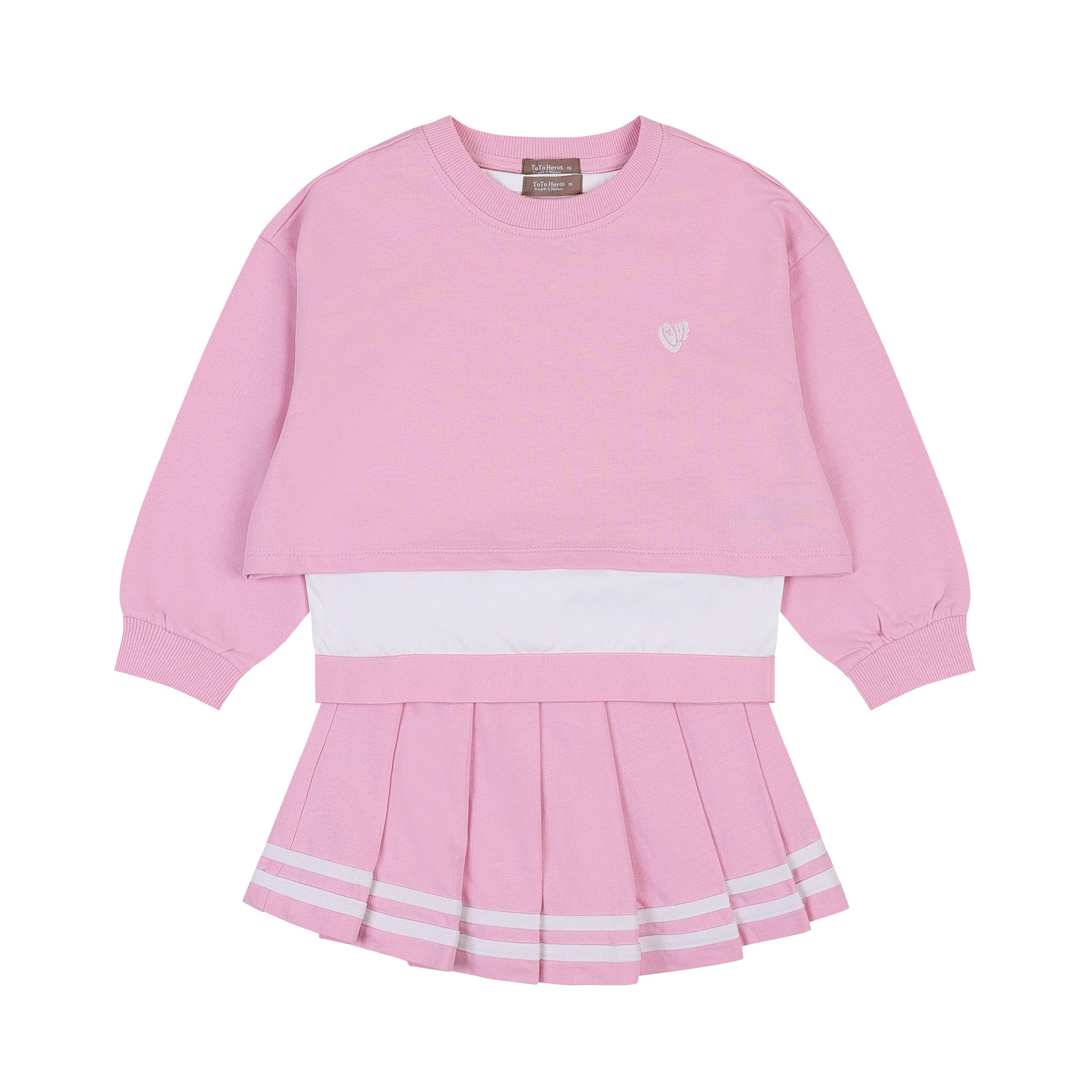 Layered Tops and Pleated Skort 3-Piece Set - ToTo Heros l Premium Children's Clothing