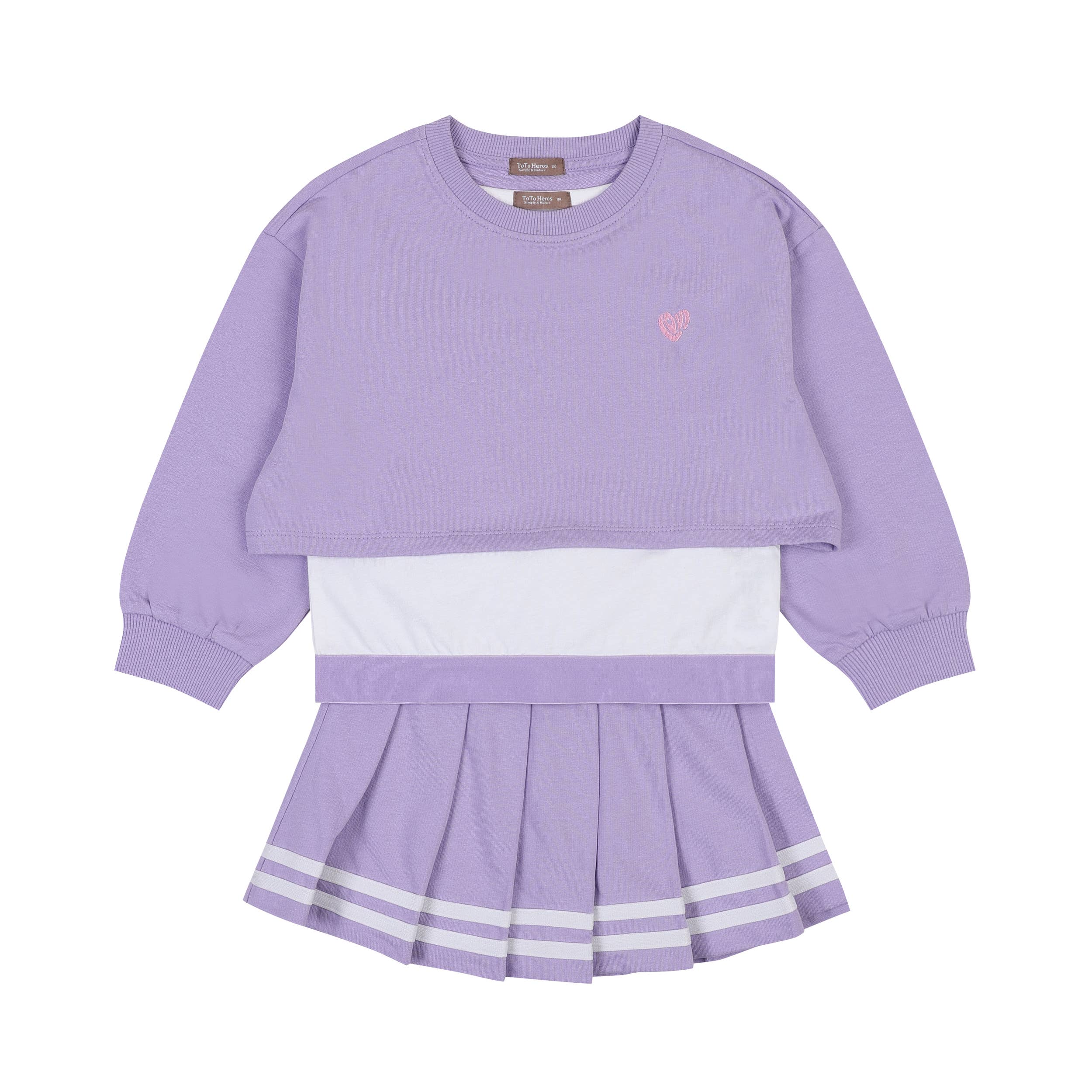 Layered Tops and Pleated Skort 3-Piece Set - ToTo Heros l Premium Children's Clothing