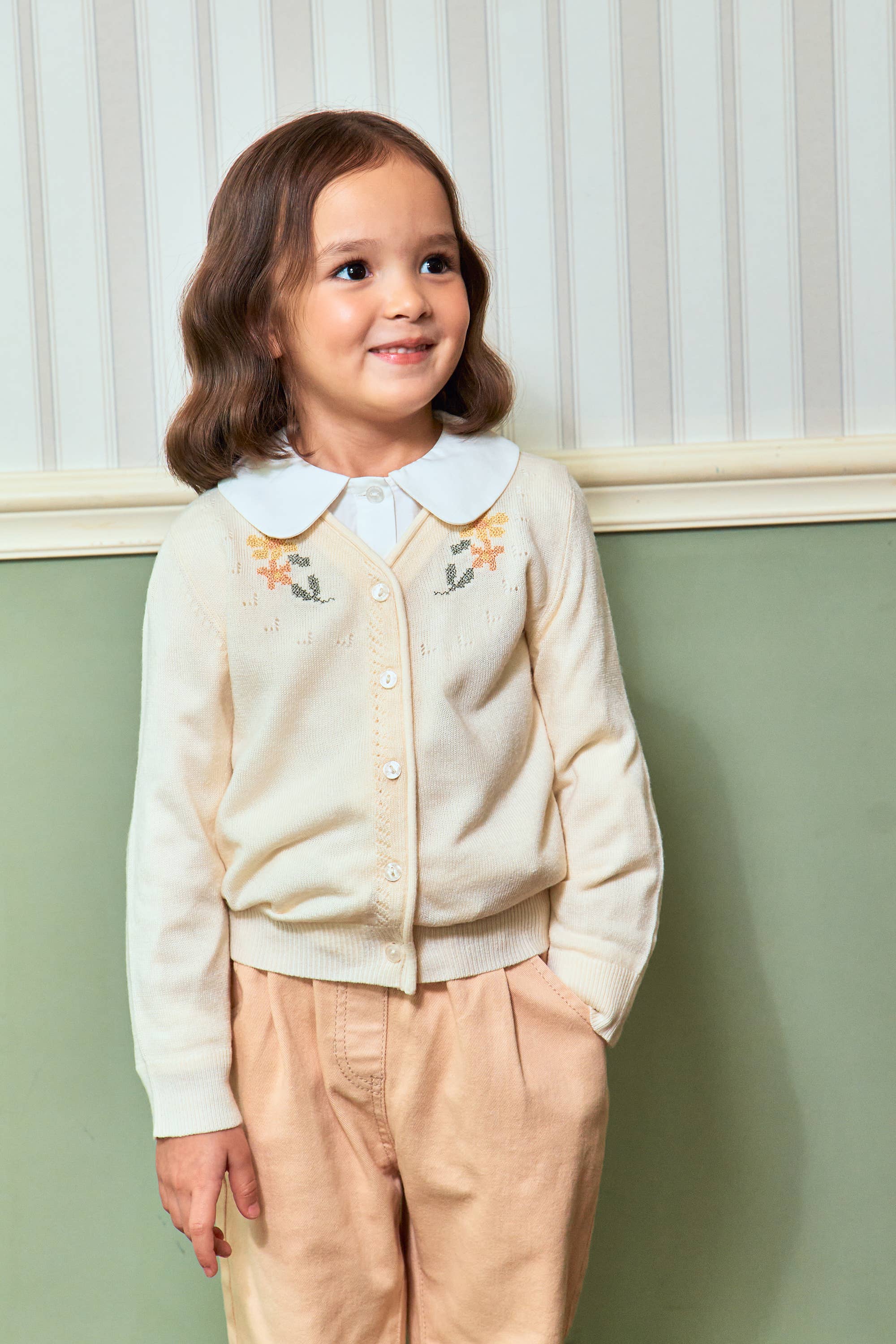 Floral Embroidery Cardigan - ToTo Heros l Premium Children's Clothing