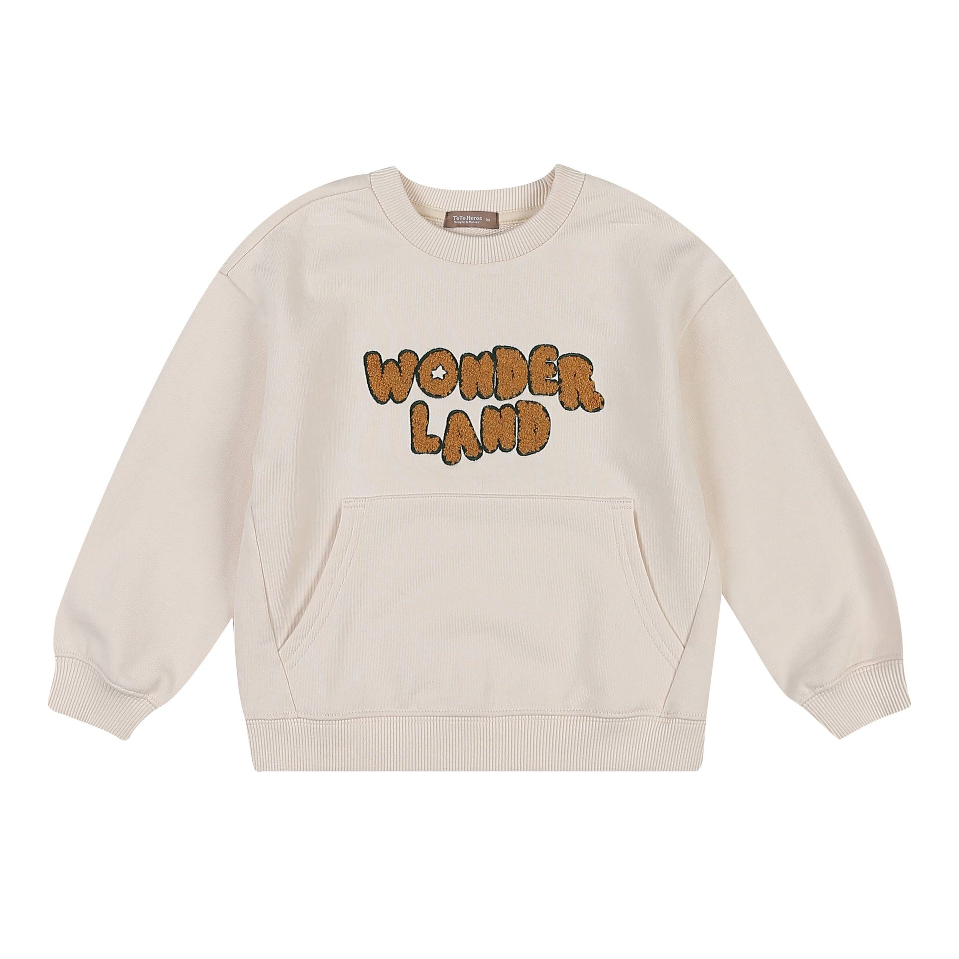 Kai Fleeced Pocket Chenille Lettering Patch Sweatshirt - ToTo Heros l Premium Children's Clothing