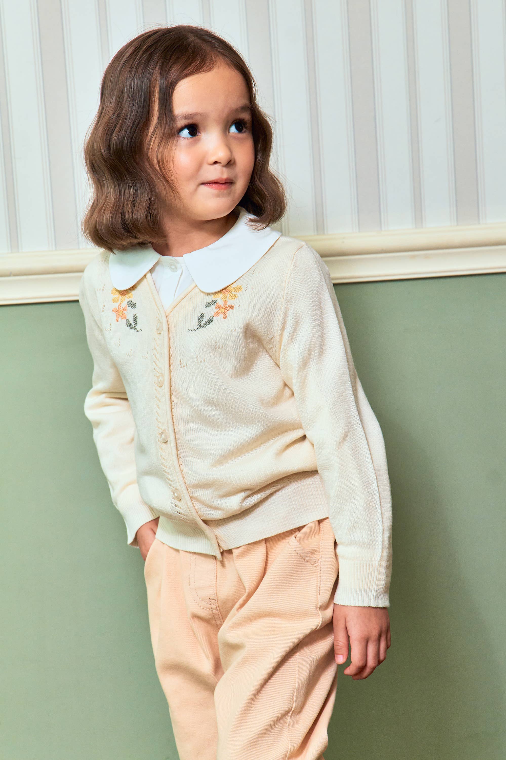 Floral Embroidery Cardigan - ToTo Heros l Premium Children's Clothing