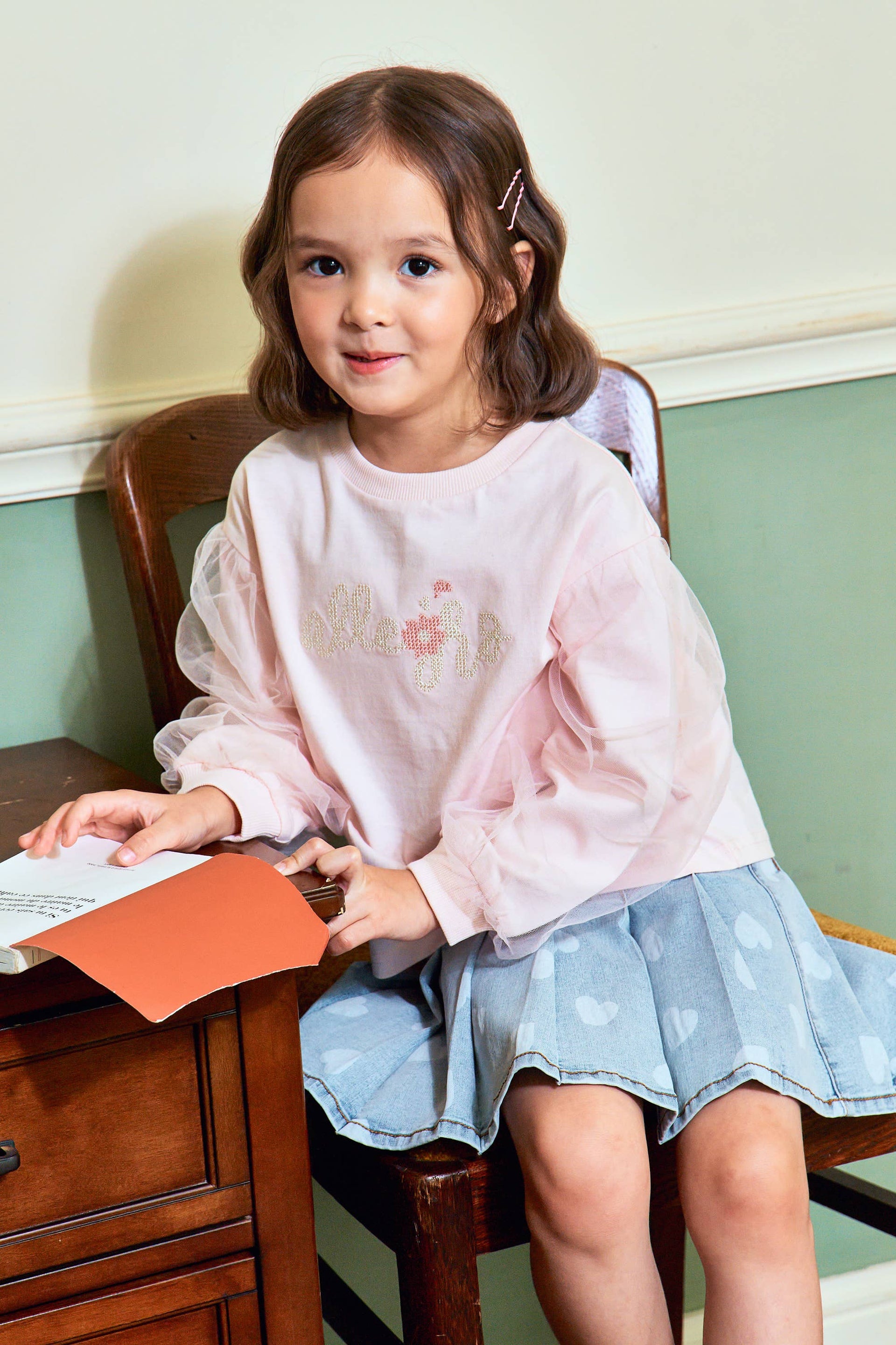 Frilly Sleeve Detail T-Shirt - ToTo Heros l Premium Children's Clothing