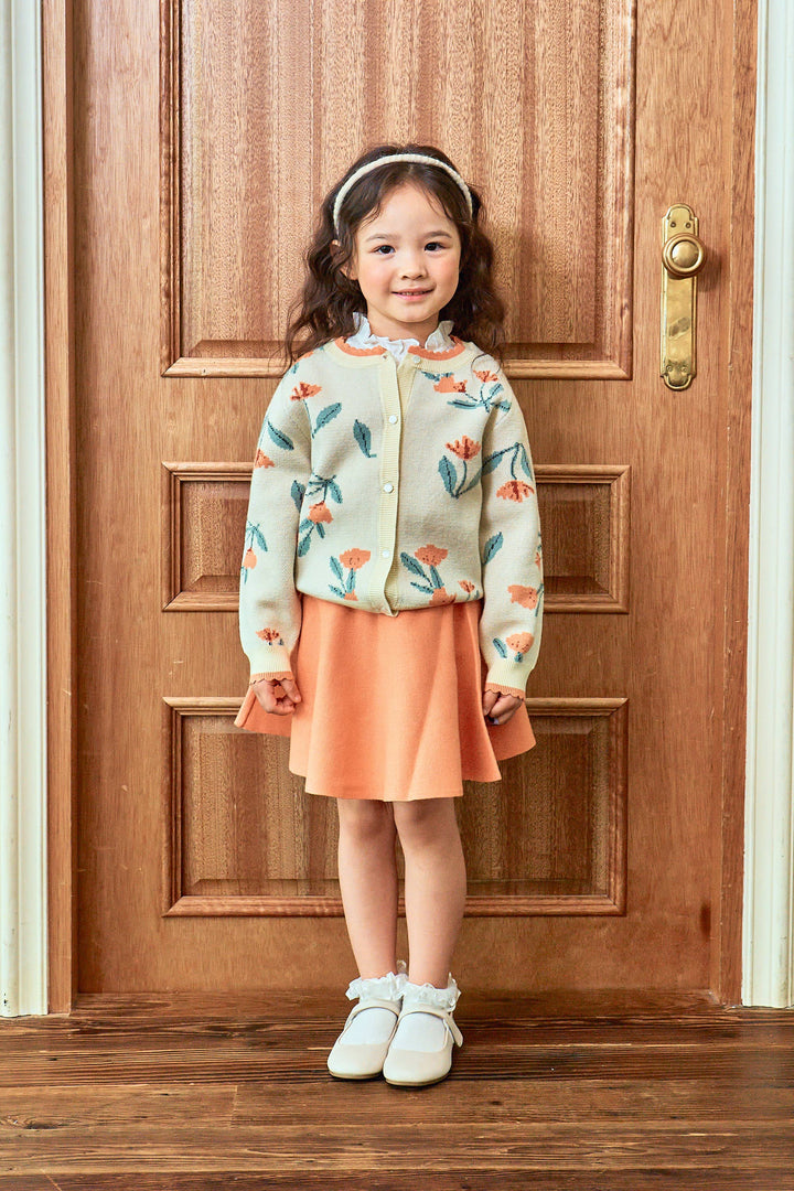 Floral Pattern Knit Top & Skirt Set - ToTo Heros l Premium Children's Clothing