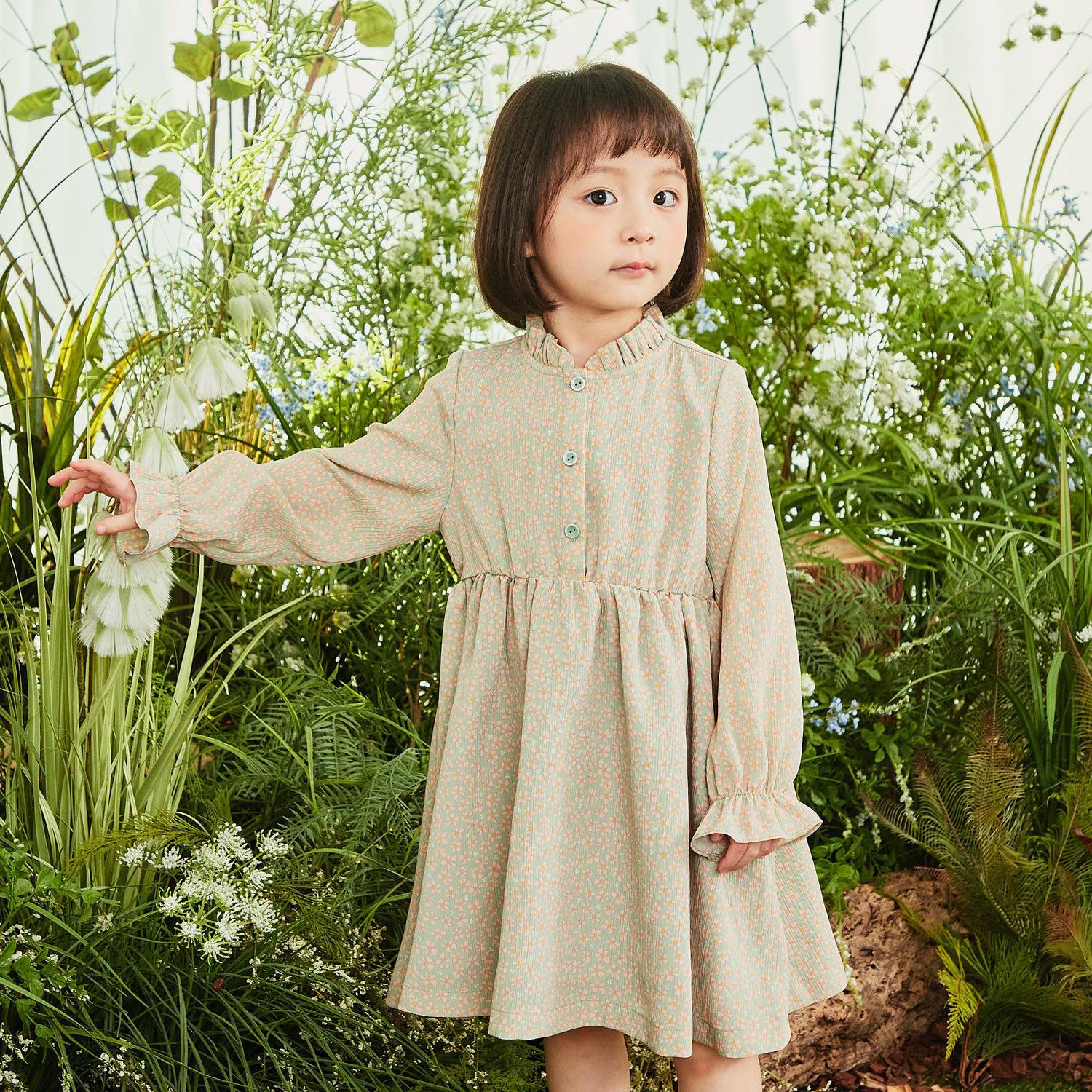 Francis Shirred Collar Floral Print Dress-Dress - Kids-ToTo Heros-ToTo Heros Premium Children's Clothing