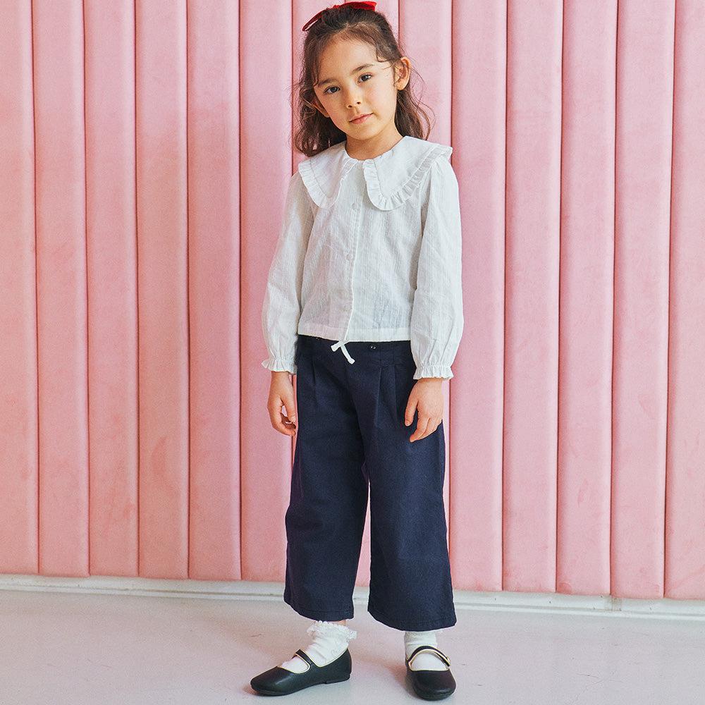 Irine Straight Wide Leg Cropped Pants-Pants - Kids-ToTo Heros-ToTo Heros Premium Children's Clothing