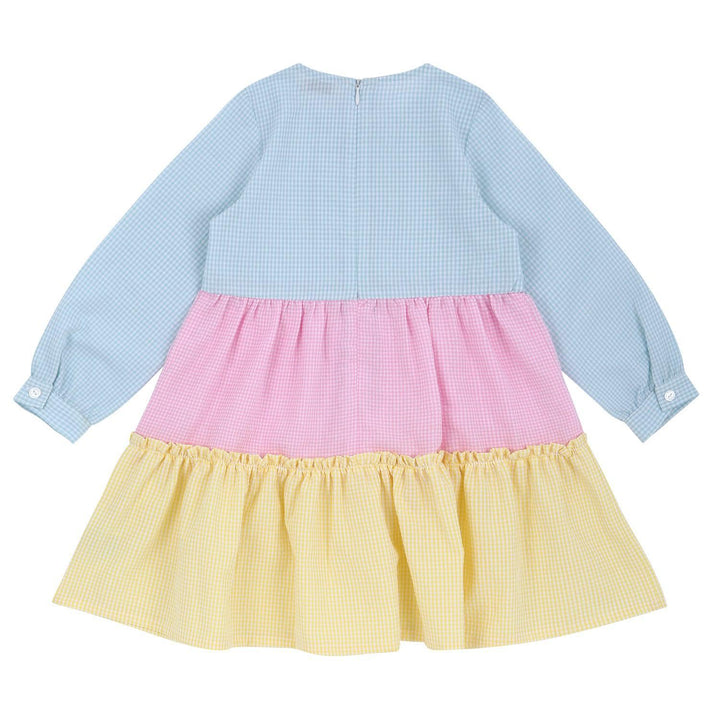 Julie Checkered Color Block Button Dress-Dress - Kids-ToTo Heros-ToTo Heros Premium Children's Clothing