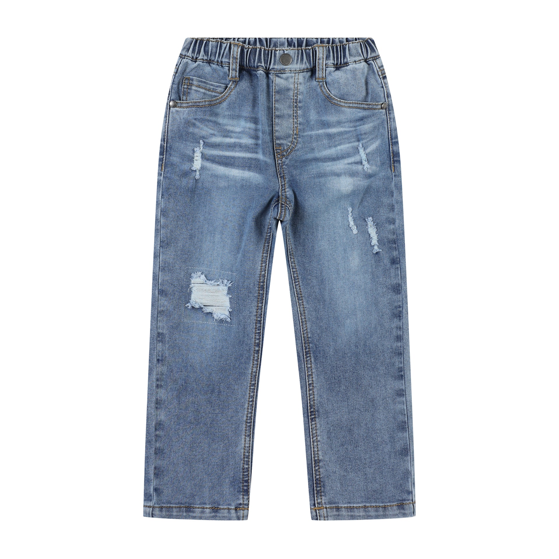 Kade Distressed Straight Denim Pants-Jeans - Kids-ToTo Heros-ToTo Heros Premium Children's Clothing