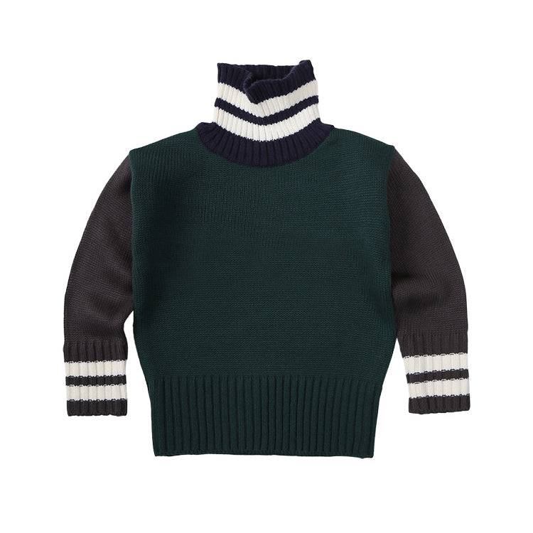 Striped Turtleneck Knit Sweater - ToTo Heros l Premium Children's Clothing