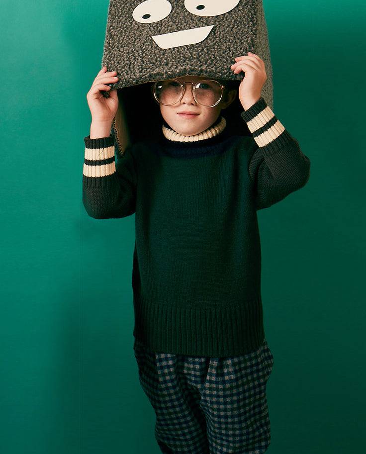 Striped Turtleneck Knit Sweater - ToTo Heros l Premium Children's Clothing