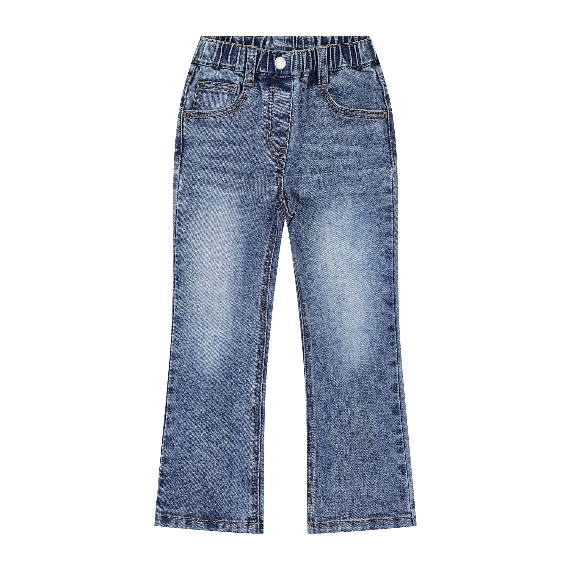 Milla Bootcut Washed Denim Pants-Jeans - Kids-ToTo Heros-ToTo Heros Premium Children's Clothing