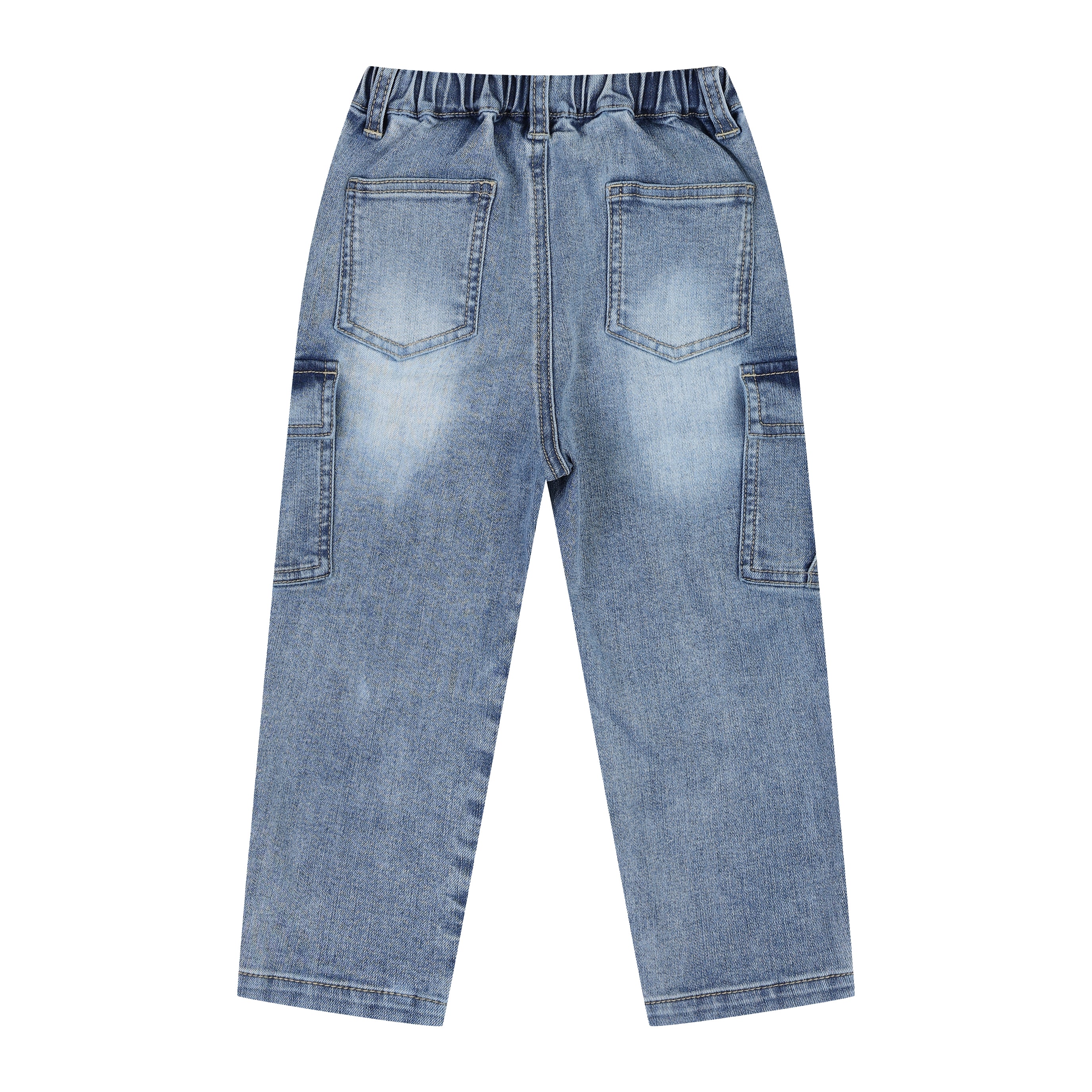 Reed Baggy Fit Cargo Washed Denim Pants-Jeans - Kids-ToTo Heros-ToTo Heros Premium Children's Clothing