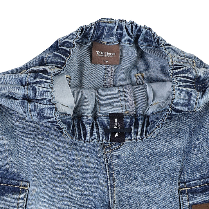 Reed Baggy Fit Cargo Washed Denim Pants-Jeans - Kids-ToTo Heros-ToTo Heros Premium Children's Clothing