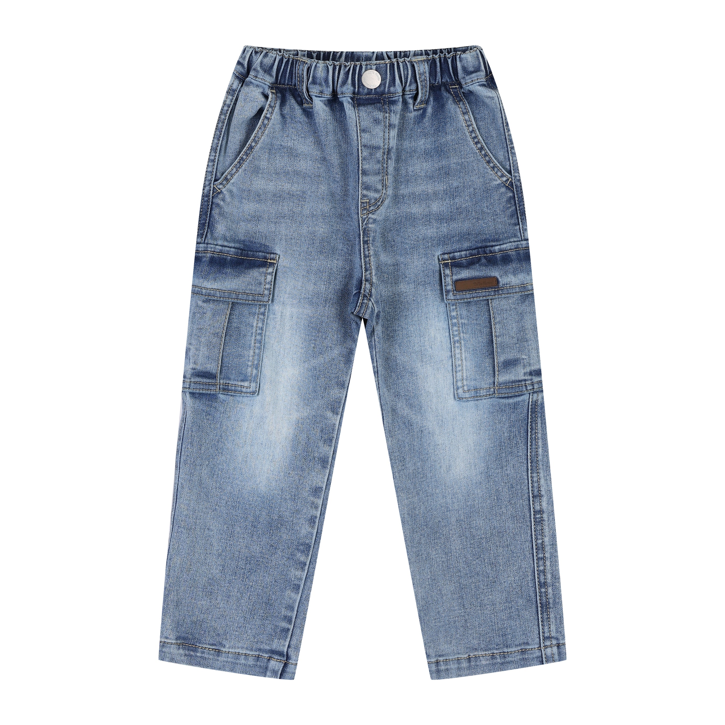Reed Baggy Fit Cargo Washed Denim Pants-Jeans - Kids-ToTo Heros-ToTo Heros Premium Children's Clothing