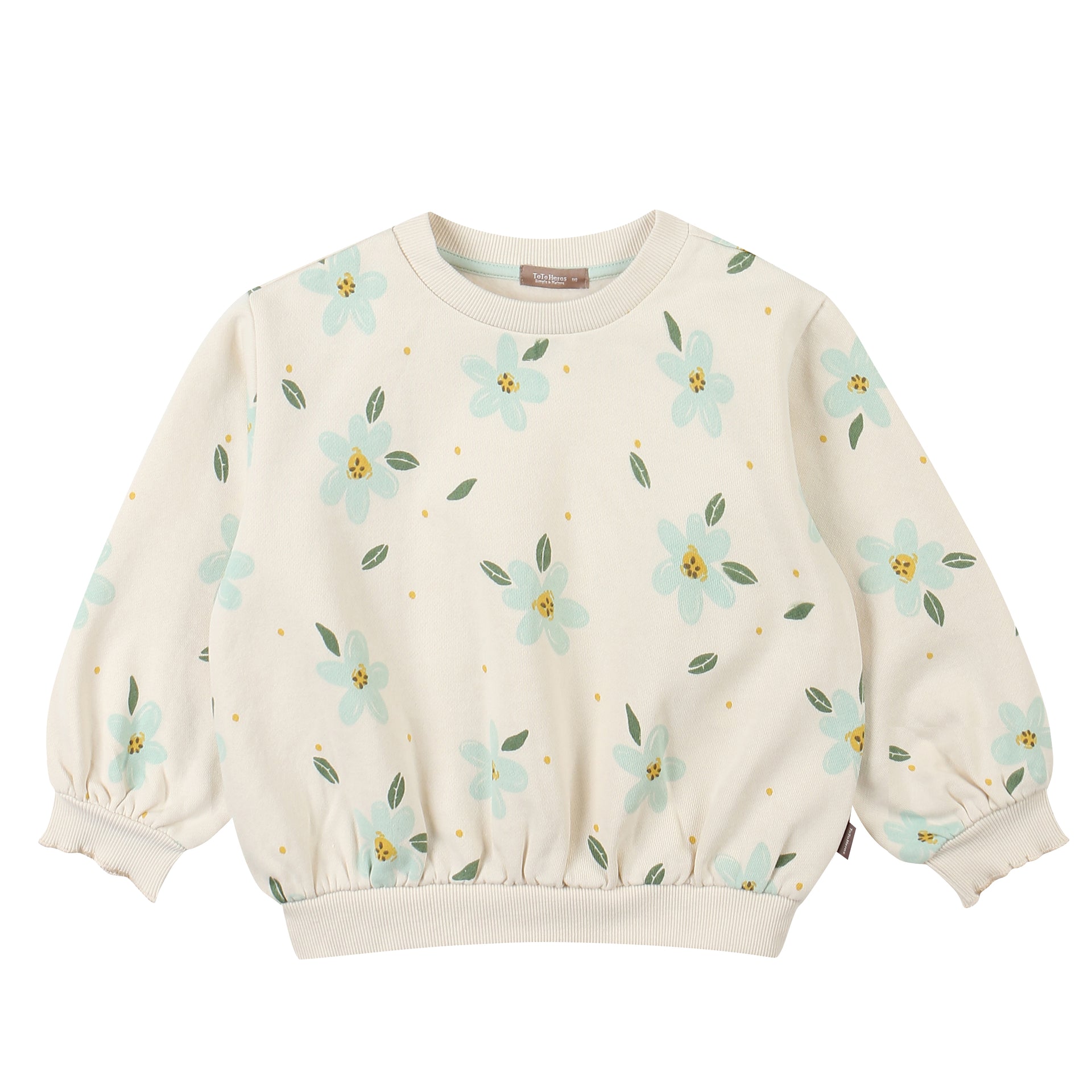 Tia Floral Print Balloon Sleeve Sweatshirt