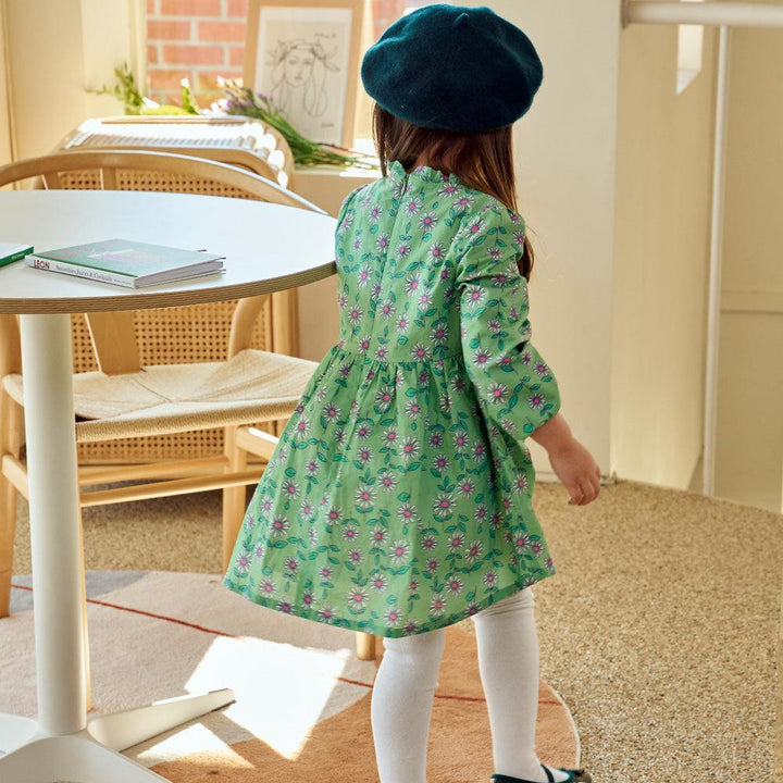 Tiana Shirred Neck Floral Print Dress-Dress - Kids-ToTo Heros-ToTo Heros Premium Children's Clothing