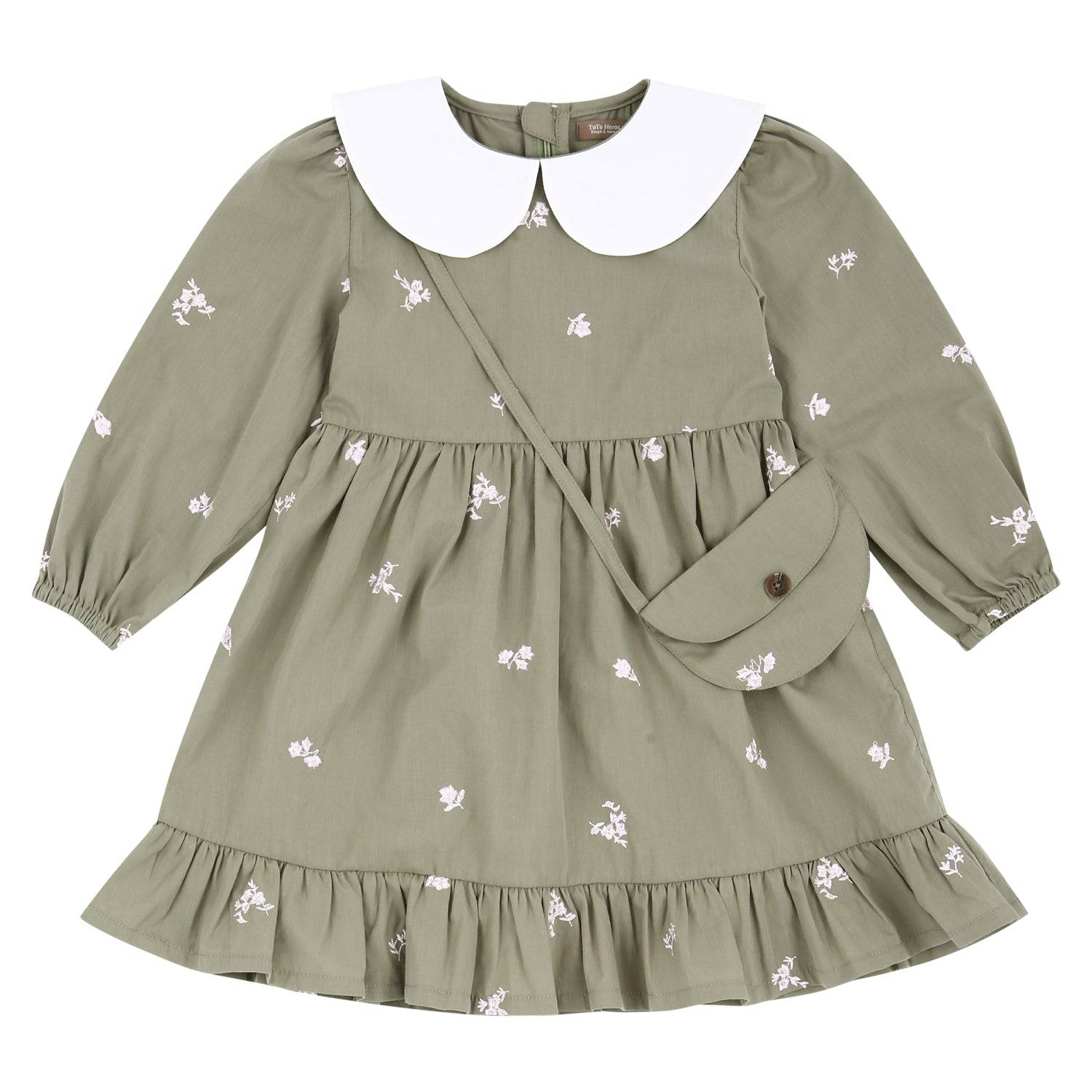 Jenny Round Collar Dress with Mini Bag - ToTo Heros l Premium Children's Clothing