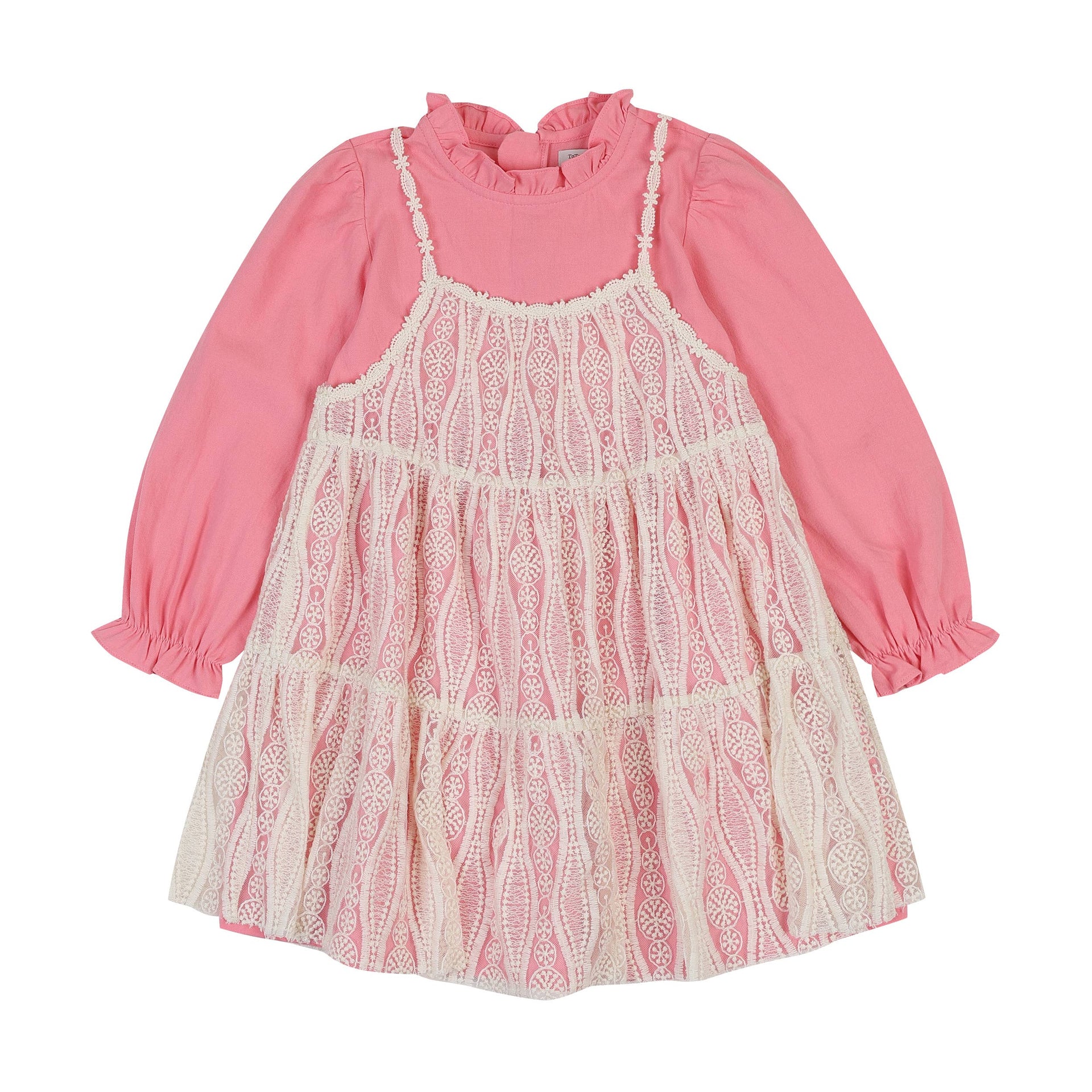 Alicia Long Sleeve Dress with Lace Cami Dress Combo - ToTo Heros l Premium Children's Clothing